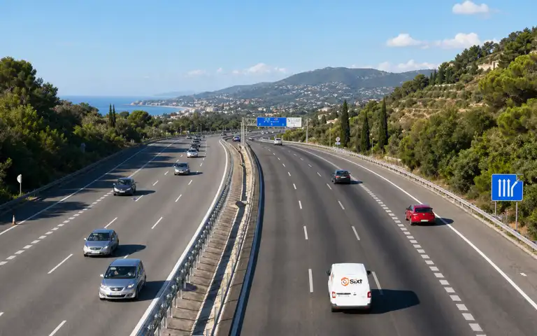 Imagen de la pregunta: En vías interurbanas con tres carriles para el mismo sentido, ¿le está permitido