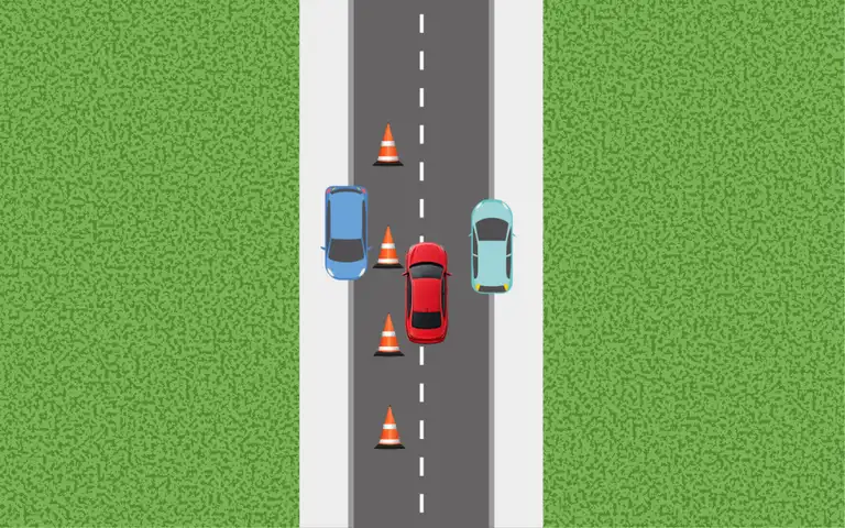 Imagen de la pregunta: El conductor del vehículo que utiliza el carril adicional...