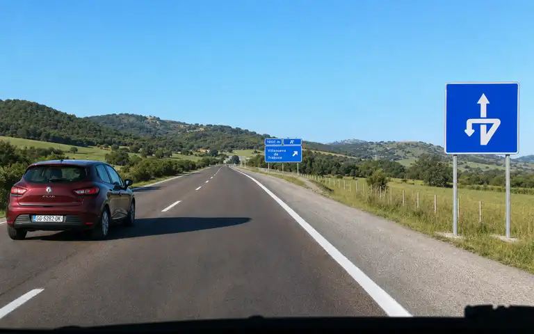 Imagen de la pregunta: En el arcén de esta autovía, ¿qué está permitido?