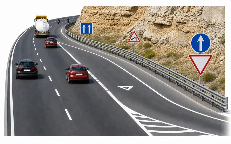 Imagen de la pregunta: En un carril de aceleración, ¿dónde hay que detenerse para ceder el paso en caso