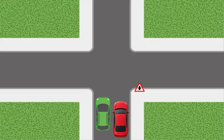 Imagen de la pregunta: En esta vía urbana con dos carriles para cada sentido que no tiene líneas de