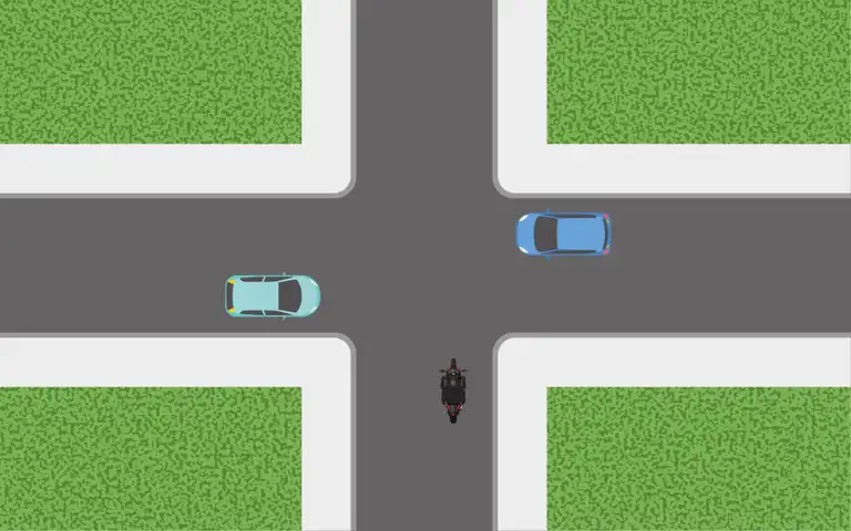 Imagen de la pregunta: En una intersección sin señalizar, tienen prioridad de paso los vehículos que
