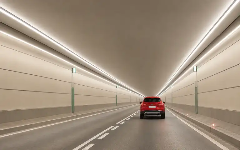 Imagen de la pregunta: En un túnel, ¿qué distancia de seguridad se debe dejar con el vehículo que
