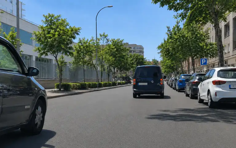 Imagen de la pregunta: En una vía urbana de sentido único, si los carriles no están delimitados por