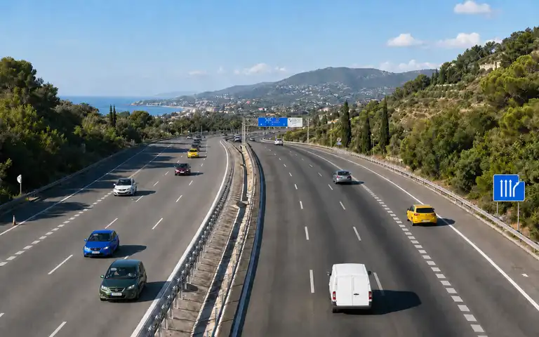 Imagen de la pregunta: En vías interurbanas con tres carriles para el mismo sentido, ¿le está permitido