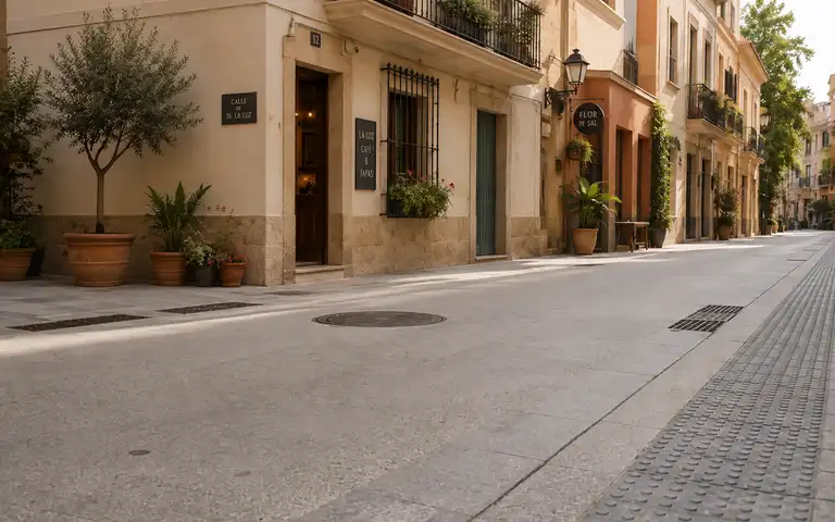 Imagen de la pregunta: En una vía urbana con plataforma única de calzada y acera, ¿cuál será la